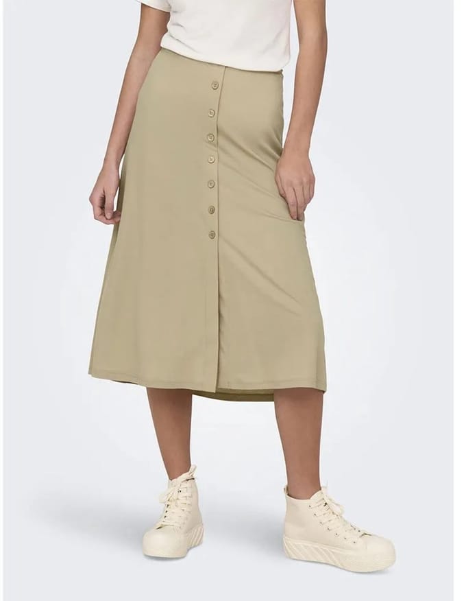 Only Jany Midi Rok Beige L Vrouw