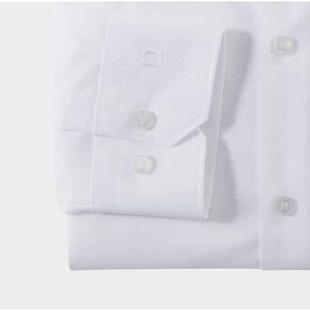 OLYMP No. Six super slim fit overhemd - mouwlengte 7 - wit - Strijkvriendelijk - Boordmaat: 39