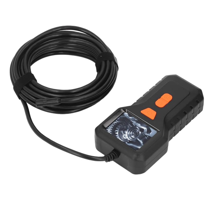 Caméra d'inspection industrielle Écran HD de 2 pouces Portable Câble de 5 mètres Objectif de 8 mm Caméra serpent numérique black