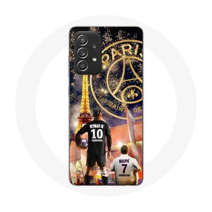 Coque pour Samsung Galaxy A52 PSG Neymar et Mbappé Joyeux noël