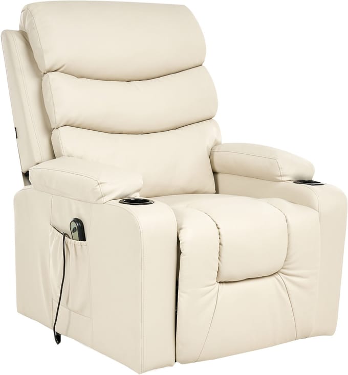 ETER - Relaxfauteuil elektrisch - Beige - Kunstleer