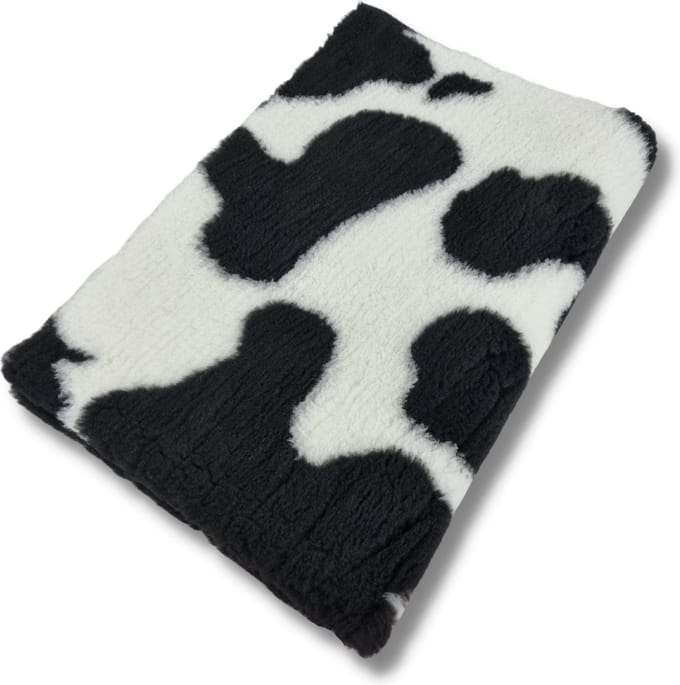 Vetbed Koeprint - Antislip Hondenmat - Hondenbed - Hondenmatras - Benchmat - 100 x 75 CM - Machine Wasbaar