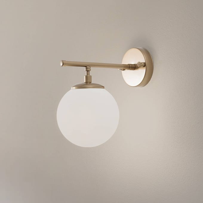 Opviq Wandlamp Roe, goudkleurig, glas, hoogte 24 cm, E14
