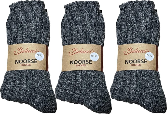 Belucci Noorse Wollen Sokken 6 Paar Maat 39/42