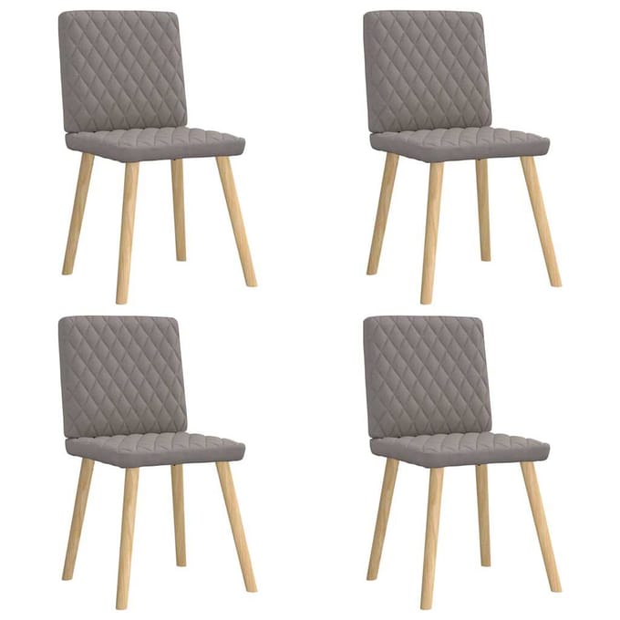 vidaXL - Eetkamerstoelen - 4 - st - draaibaar - stof - taupe
