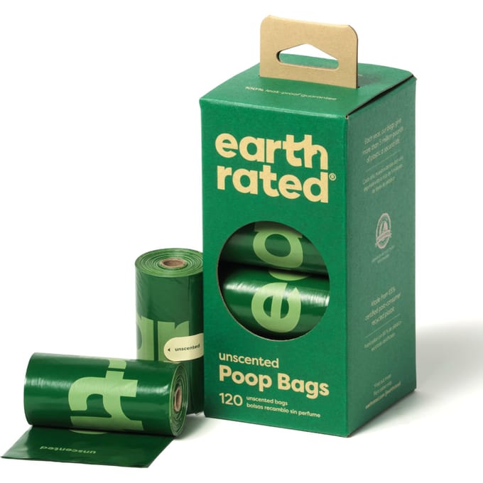 Earth Rated, Sacs à caca pour chien, Non parfumés, 120 sacs blue