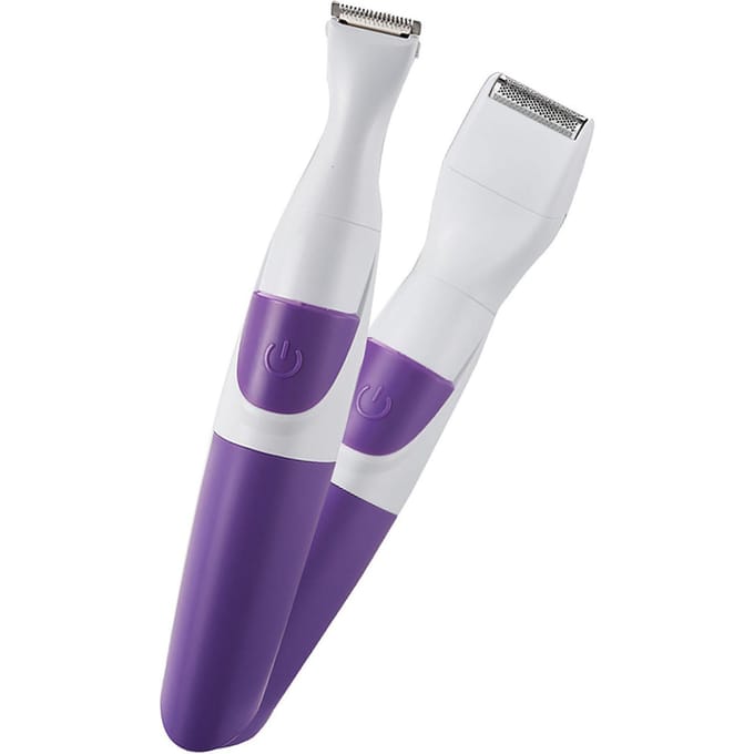 Dames Bikini Draadloze Trimmer 2 in 1 Waterdicht Draagbaar Veilig Ontharings Trimmer Paars white