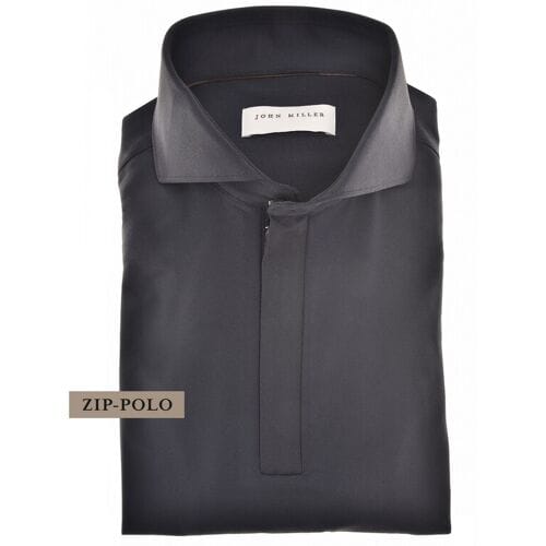 John Miller Polo Long Sleeve Slim Zip Collar Hyperstretch Navy / male