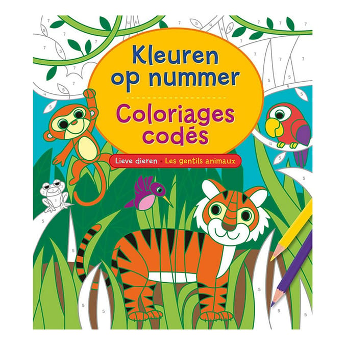 Kleuren op nummer - Lieve dieren / Les gentils animaux - Coloriages codés