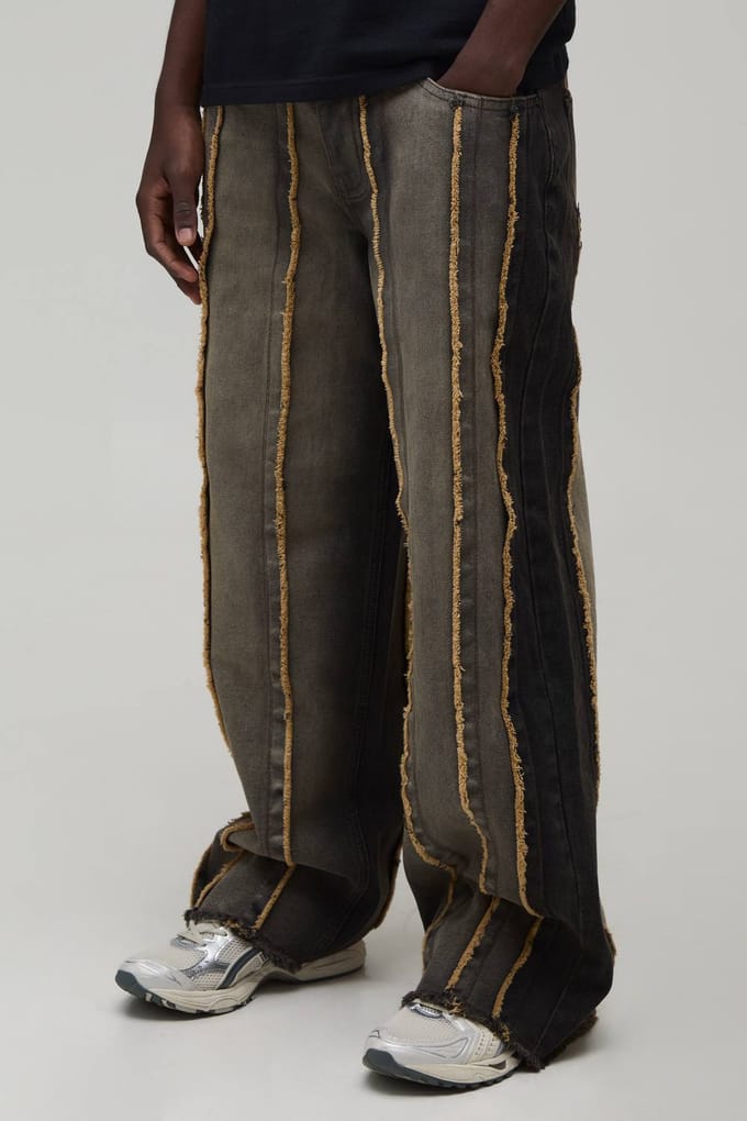Baggy Rigid Versleten Afgezoomde Jeans | Brown | Size 32R