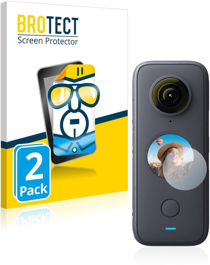 BROTECT - Screenprotector voor Insta360 One X2 - Folie Beschermfolie transparant 2 Stuks