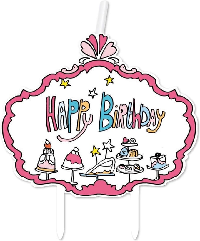 Haza Original Kaarsje Jill 10 X 8 Cm Happy Birthday