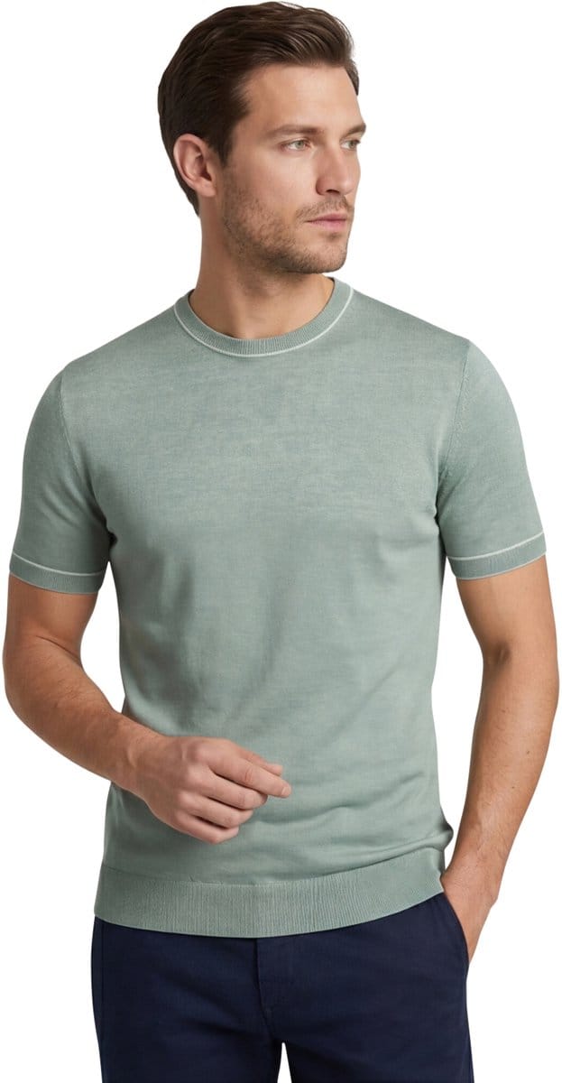 BOSS Black t-shirt groen linnen