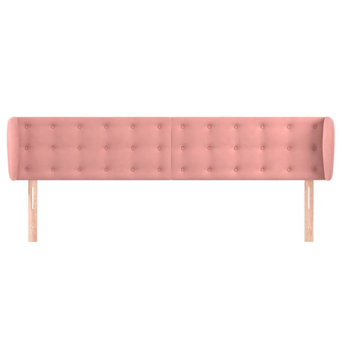 vidaXL - Hoofdbord - met - randen - 183x23x78/88 - cm - fluweel - roze