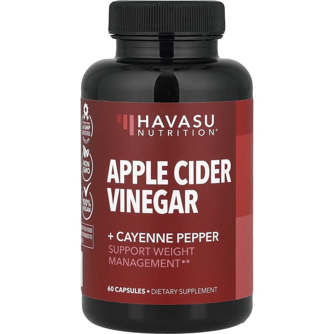 Havasu Nutrition, Vinaigre de Cidre + Piment de Cayenne, 60 Gélules