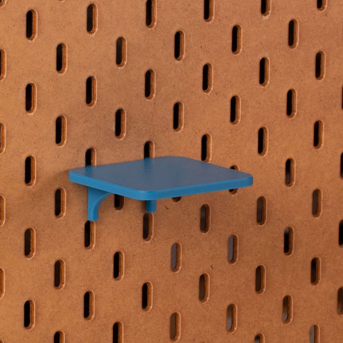 Standaard plankje vlak voor Ikea Skadis Pegboard 8x7,5 cm - Blauw - Display