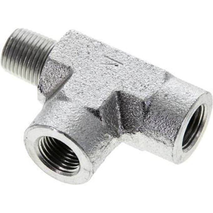T-koppeling 1/8'' NPT Buitendraad x Binnendraad Staal 350 bar (4917.5psi)