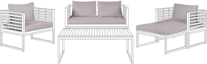 BERMUDA - Kussenhoezen set - Grijs - Polyester