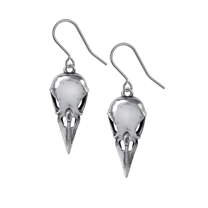 Alchemy - Coeur Crane (Pair) Oorbellen - Zilverkleurig