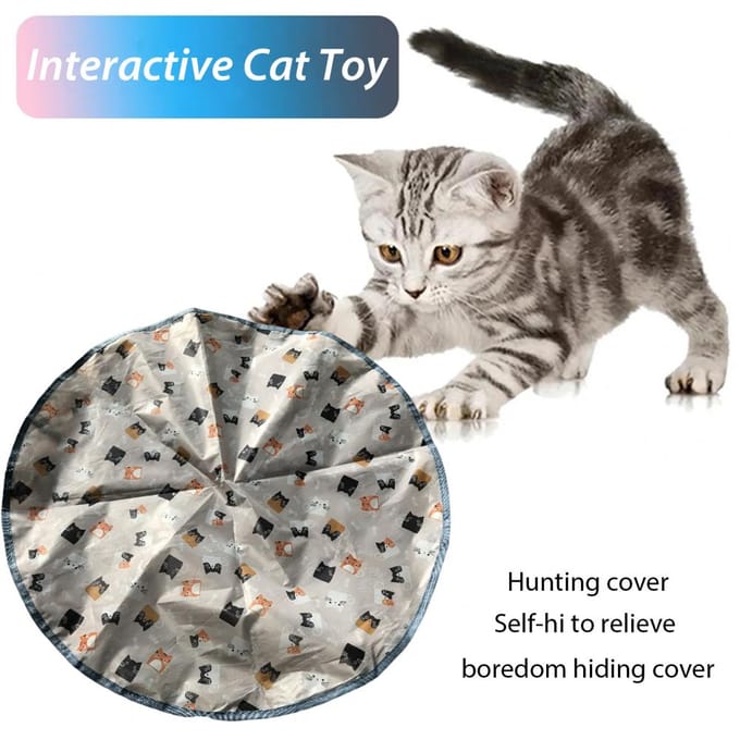 Jouets pour chats avec couverture de chasse, Jouets pour chatons cache-cache, Activateurs de mouvement interactifs, Jouets de sport pour chats, pour chats/chatons d'intérieur gray