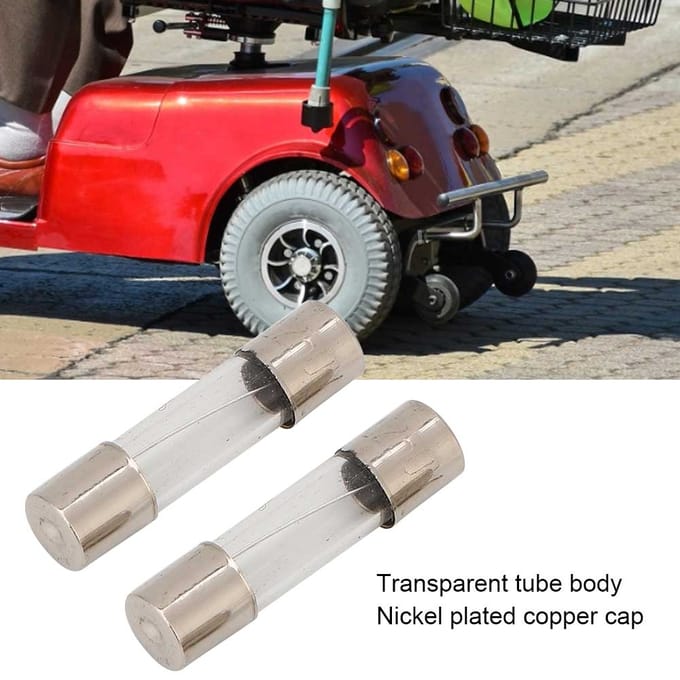 2 stuks 5x20mm Mobiliteitsscooter Zekering Oudere E-scooter Fiets Mobiliteitsscooter Accessoire gray