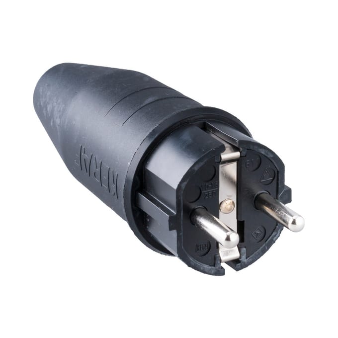 Heavy Duty Rubber Power Plug 16A 250V Met Aardpin - 104458 [2 Stuks]