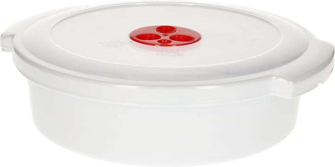 PlasticForte Magnetronschaal - deksel/ventiel - 2 liter - wit - kunststof - BPA vrij