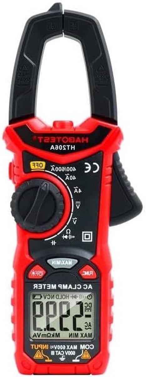 Digitale Stroomtang - Stroommeter - Elektrische Metingen - Automatische Bereikselectie - 600V AC - Grijs