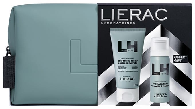Lierac Homme Aftershave Balsem 75 ml + Scheerschuim 50 ml en de gratis etui