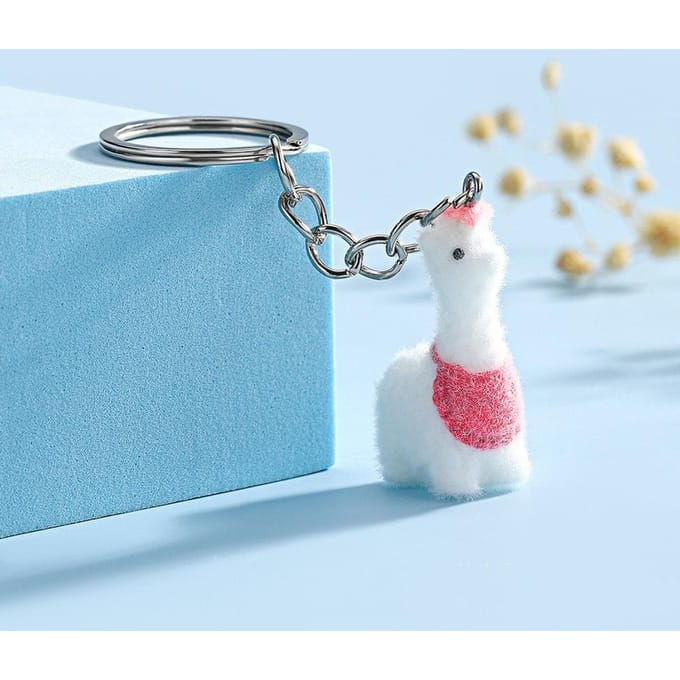 Pendentif Porte-clés Lapin Mignon Porte-clés Forme d'Animal Dessiné Porte-clés Velours 3D Tendance Bijoux pour Sacs à Dos Breloques Lapin rouge