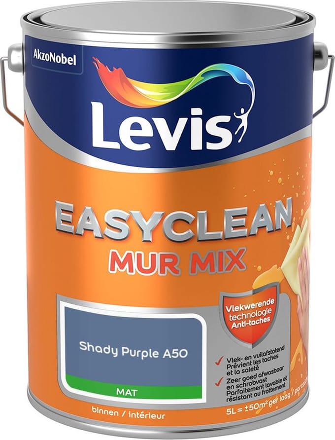 Levis - Easyclean Mur Mat Mix - Shady Purple A50 - Mengverf - 5 L
