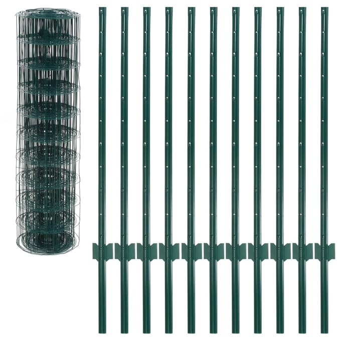 vidaXL - Euro - hek - 20x1 - m - staal - groen