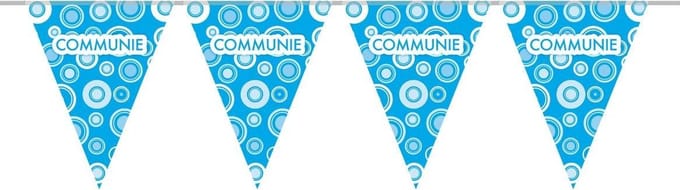 Vlaggenlijn Communie blauw