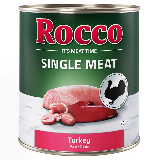 Voordeelpakket Rocco Single Meat 12 x 800 g Hondenvoer - Kalkoen