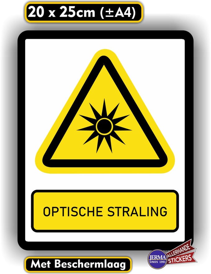 Jerma - Optiche Straling - ISO norm - Sticker - 20 x 25 cm - Weerbestendig - Zelfklevend - Vinyl
