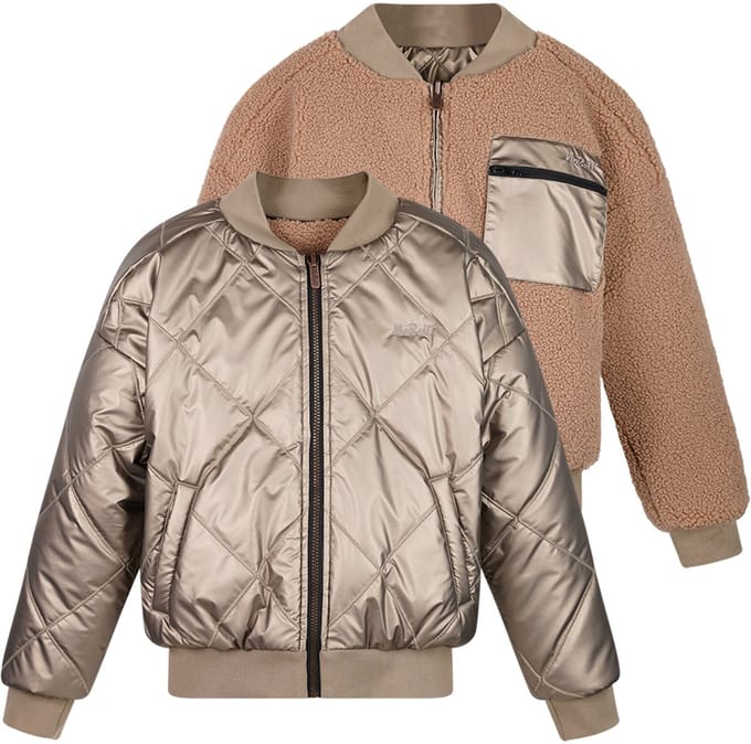 NoBell' - Bomber Reversible Bomber Jacket with hidden hood - Bruin - Maat 122-128