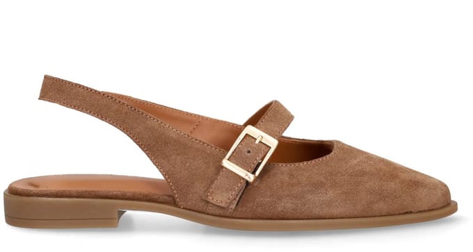 No Stress - Dames - Bruine suède slingbacks - Maat 41