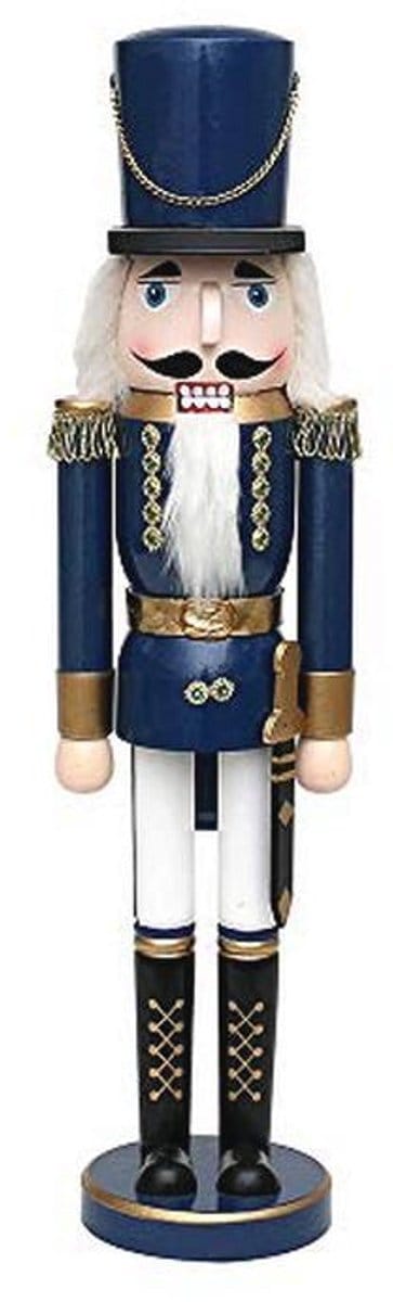 Prachtige notenkraker soldaat blauw metallic 50 cm