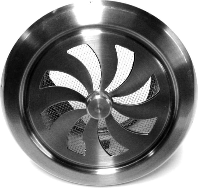 Paneir Airdesigns - Ventilatierooster Ø 100 mm - afsluitbaar - geborsteld RVS