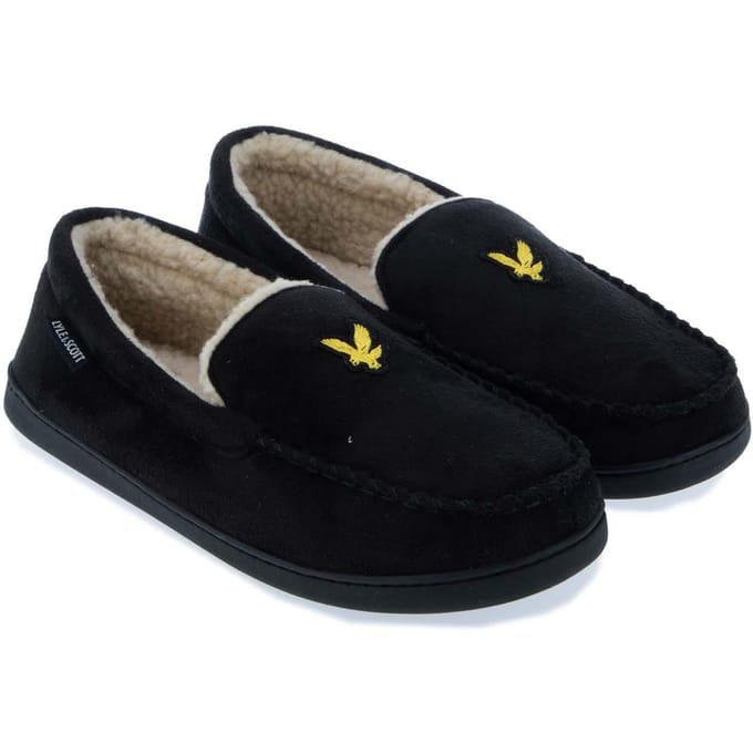 Lyle & Scott Heren Aspen Moccasin Slippers (Zwart)