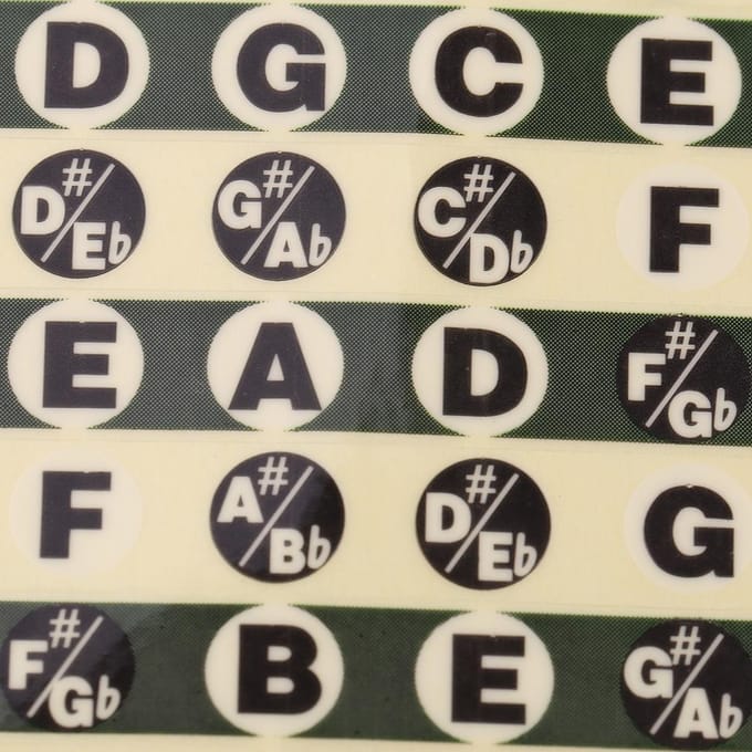 1 Stuk Gitaar Fretbord Notensticker Muziekschaal Label voor Beginnersoefening beige