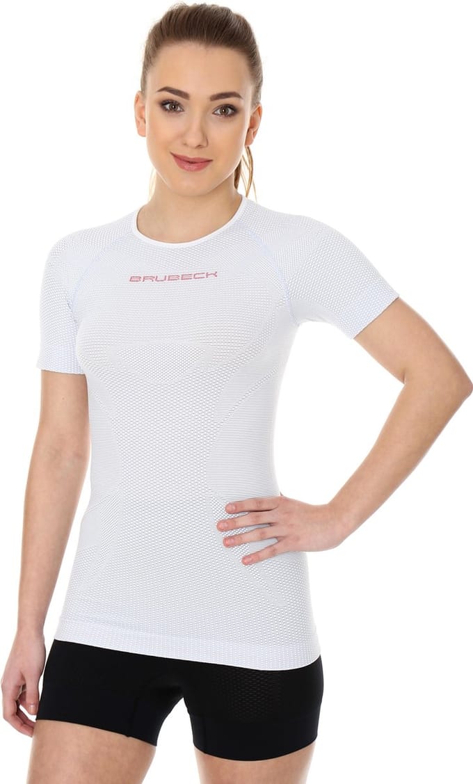 Brubeck | 3D Pro Dames Seamless - Sportshirt - Lichtgrijs/Wit -M