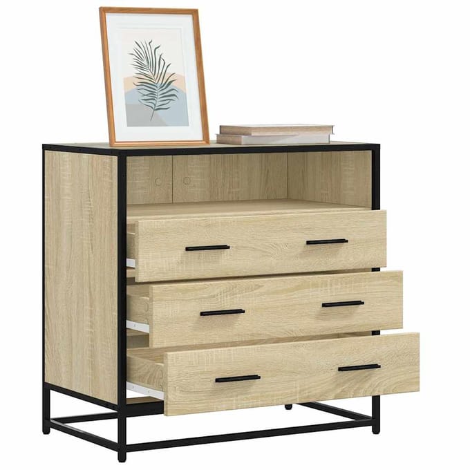 vidaXL - Ladekast - 70x41x70 - cm - bewerkt - hout - sonoma - eikenkleurig