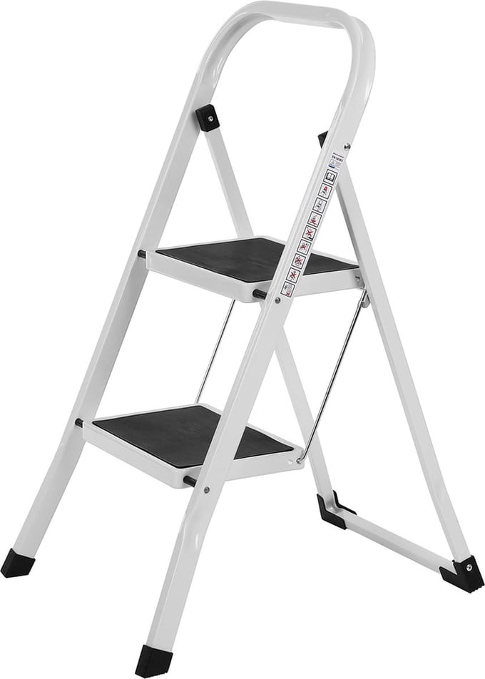 Hoppa! Ladder, 2-traps vouwladder, 150 kg belasting, 80 cm hoogte