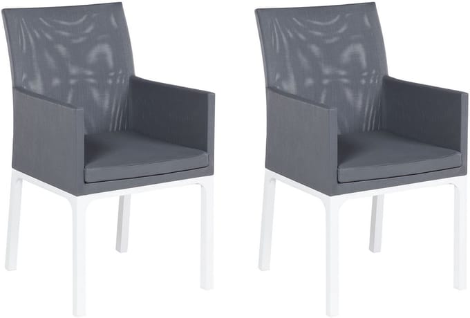 BACOLI - Tuinstoel set van 2 - Donkergrijs - Polyester