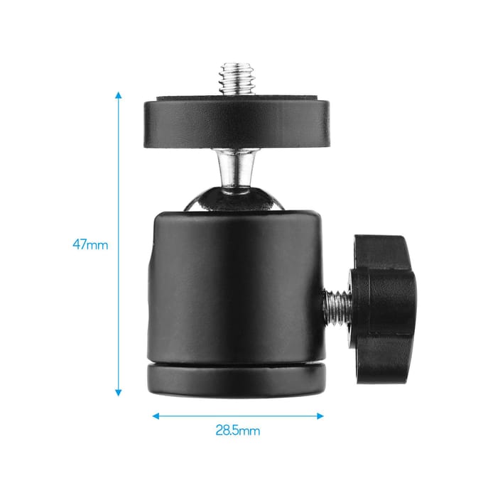 Mini tête de trépied à rotule pivotante, adaptateur de Base de montage rotatif à 360 degrés avec universel 1/4 2-Pack