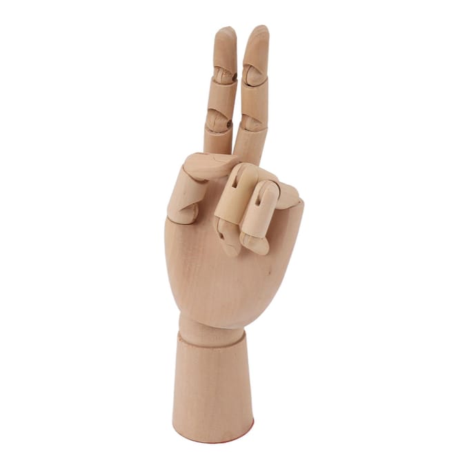 Flexibele houten handmodel, beweegbare houten kunstenaarspop, handfiguur, handmodel voor schetsen brown
