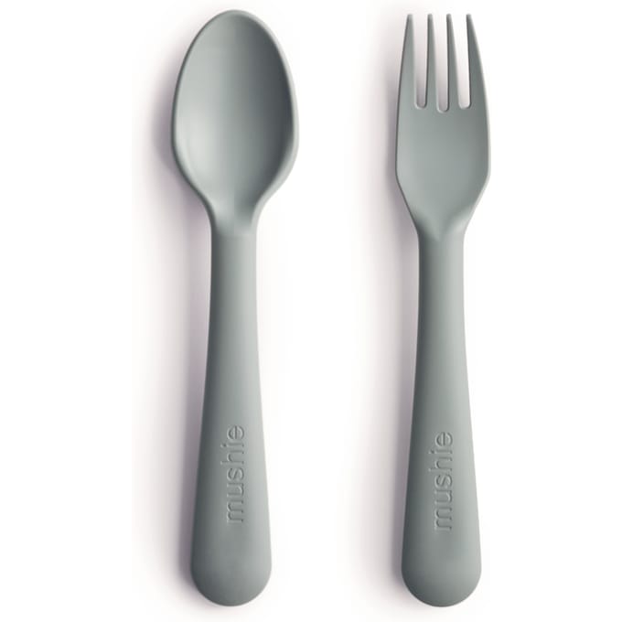 Mushie Kinderbestek Set Lepel en Vork - Sage