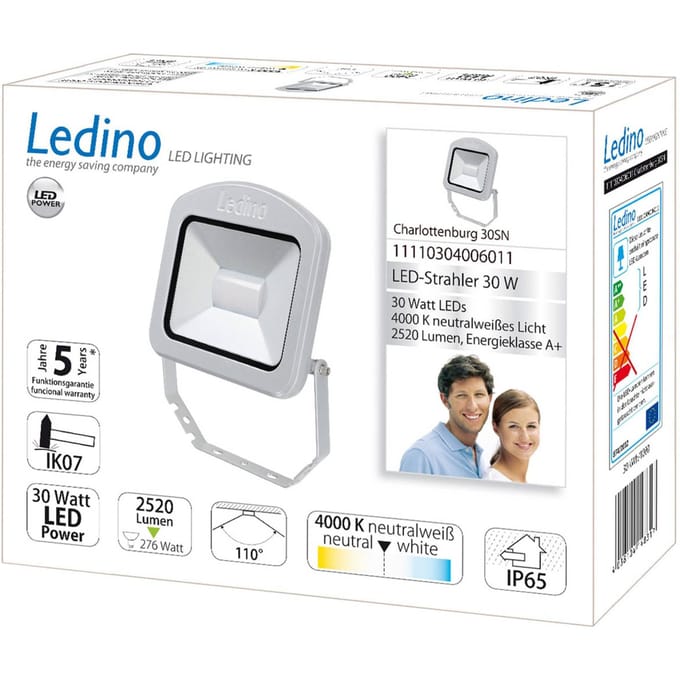 Ledino LED buitenspot Charlottenburg zilver 30W 4.000K
