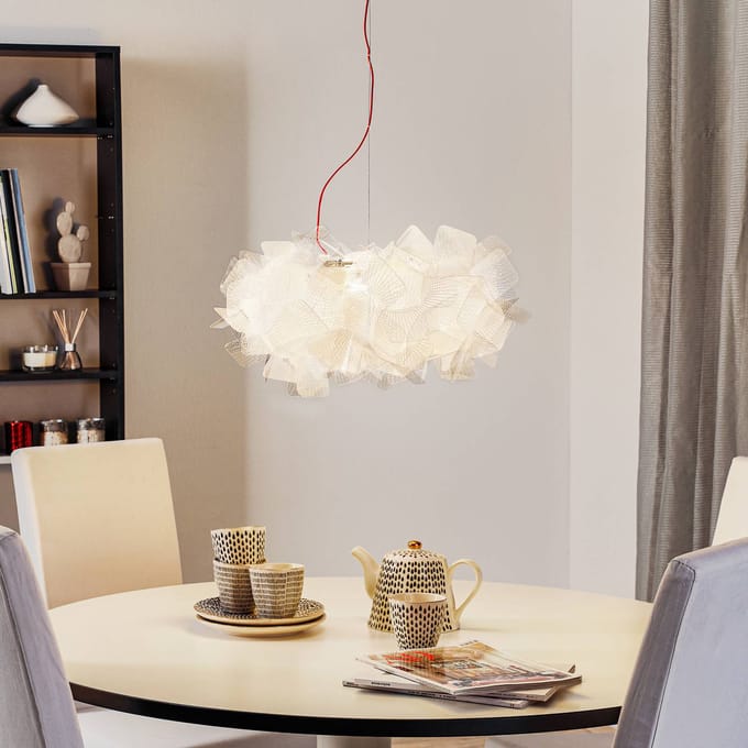 Slamp Clizia Pixel hanglamp, kabel rood, Ø 53 cm